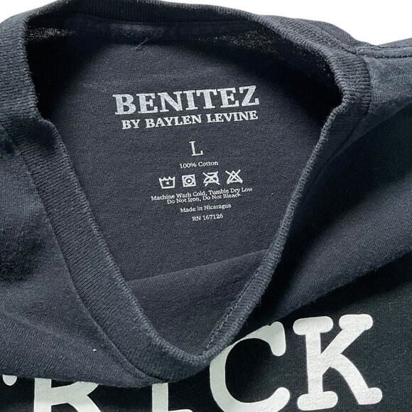 BENITEZ By Baylen Levine Frick Vape T-Shirt Black Mens Size Large 100% Cotton - Picture 4 of 7